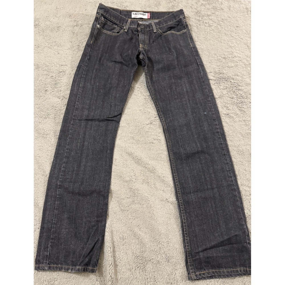 Levis 514 Jeans Mens 32x34 Black Denim Slim Straight Leg Low Rise Vintage Y2K